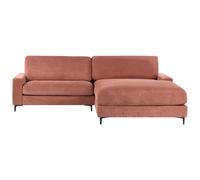Corner Sofa 3 Seater MALOY Fabric Light Red Left Hand