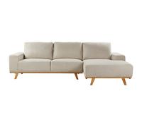 Beliani Corner Sofa 3 Seater Nora Fabric Beige Left Hand