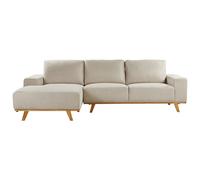 Corner Sofa 3 Seater NORA Fabric Beige Right Hand