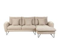 Corner Sofa SERSAN White Fabric Left Hand