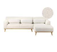 Corner Sofa 3 Seater SIMOS Boucle White Left Hand