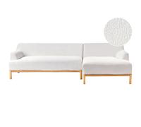 Beliani Corner Sofa 3 Seater Sosjo Boucle Off-White Left Hand