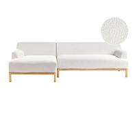 Corner Sofa 3 Seater SOSJO Boucle Off-White Right Hand