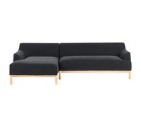 Beliani Corner Sofa Sosjo Fabric Black 3 Seater Right Hand