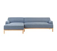 Beliani Right Hand Fabric Corner Sofa Blue Sosjo, Blue