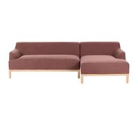Beliani Corner Sofa Sosjo Fabric Burgundy 3 Seater Left Hand
