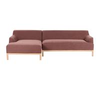 Corner Sofa 3 Seater SOSJO Fabric Burgundy Right Hand