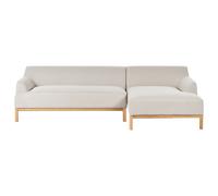 Beliani Corner Sofa 3 Seater Sosjo Fabric Light Beige Left Hand