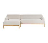 Corner Sofa 3 Seater SOSJO Fabric Light Beige Right Hand