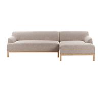Corner Sofa 3 Seater SOSJO Fabric Light Brown Left Hand