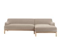 Beliani Corner Sofa Sosjo Fabric Taupe 3 Seater Left Hand