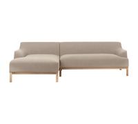 Corner Sofa 3 Seater SOSJO Fabric Taupe Right Hand