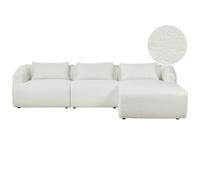 Beliani Left Hand Boucle Corner Sofa White Svansele, White