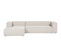 Beliani Corner Sofa 3 Seater Vernon Fabric Light Beige Right Hand