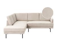 Corner Sofa 4 Seater BREDA Corduroy Beige Right Hand
