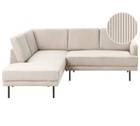 Corner Sofa 4 Seater BREDA Corduroy Beige Right Hand