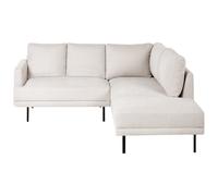 Corner Sofa 4 Seater BREDA Fabric Light Beige Left Hand