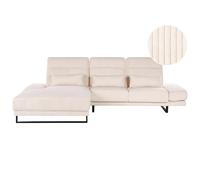Beliani Right Hand Jumbo Cord Corner Sofa Beige Ikast, Brown
