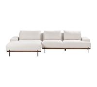 Beliani Corner Sofa 3 Seater Mariferd Fabric Light Beige Right Hand