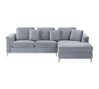 Corner Sofa 4 Seater OSLO Velvet Grey Left Hand