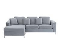Corner Sofa 4 Seater OSLO Velvet Grey Right Hand