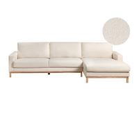 Corner Sofa 4 Seater SIGGARD Boucle White Left Hand