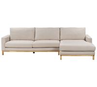 Corner Sofa 4 Seater SIGGARD Fabric Beige Left Hand