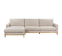 Corner Sofa 4 Seater SIGGARD Fabric Beige Right Hand