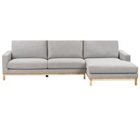 Corner Sofa 4 Seater SIGGARD Fabric Grey Left Hand