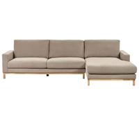 Corner Sofa 4 Seater SIGGARD Fabric Taupe Left Hand
