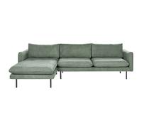Beliani Corner Sofa 4 Seater Vinterbro Fabric Light Green Right Hand
