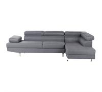 Beliani Corner Sofa 5 Seater Norrea Fabric Grey Left Hand