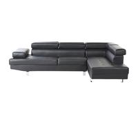 Corner Sofa 5 Seater NORREA Faux Leather Black Left Hand