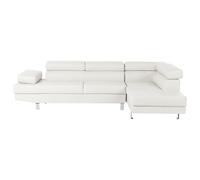 Beliani Left Hand Faux Leather Corner Sofa White Norrea, White