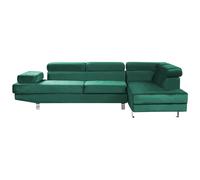 Beliani Corner Sofa 5 Seater Norrea Velvet Emerald Green Left Hand