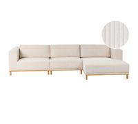 Corner Sofa 5 Seater VENG Corduroy Light Beige Left Hand