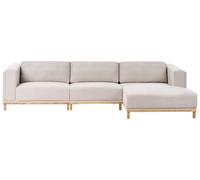 Corner Sofa 5 Seater VENG Fabric Light Beige Left Hand