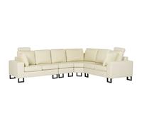 Corner Sofa 6 Seater STOCKHOLM Leather Light Beige Left Hand