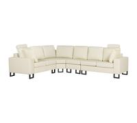 Corner Sofa 6 Seater STOCKHOLM Leather Light Beige Right Hand