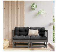 Corner Sofa 61x61x62cm Grey Pine Solid Pinewood Modular Outdoor Seat Anthracite