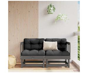 Corner Sofa 61x61x62cm Grey Pine Solid Pinewood Modular Outdoor Seat Anthracite