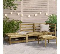 Corner sofa 70x70x67cm Natural Impregnated Solid Pine Wood Modular 2pc Outdoorpc