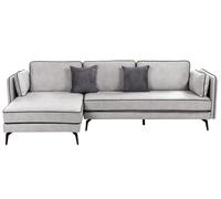 Corner Sofa 3 Seater ALTAN Velvet Light Grey Right Hand