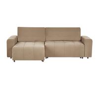 Corner Sofa Bed INNVIK Fabric Brown with Storage 3 Seater Right Hand