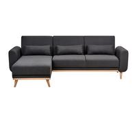 Corner Sofa Bed 3 Seater OLLSTA Fabric Black Right Hand