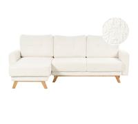 Beliani Right Hand Boucle Corner Sofa White Siro, White