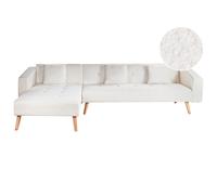 Corner Sofa Bed 4 Seater VADSO Boucle Off-White Right Hand
