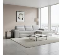 Corner Sofa Bed Finn With Storage Container Wooden Frame Sinuous Spring Wooden Legs 285X165X90Cm Light Grey And White Right