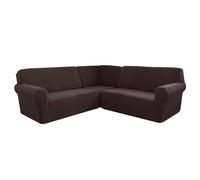 Corner Sofa Cover, Soft Thick Stretch L-shape Sectional Couch Protector Cover, Machine Washable, for Home Cafe Club Restaurant,N,5 Seater