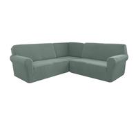 Corner Sofa Cover, Soft Thick Stretch L-shape Sectional Couch Protector Cover, Machine Washable, for Home Cafe Club Restaurant,C,5 Seater